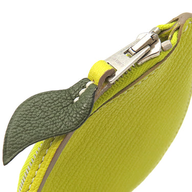 エルメス HERMES トゥッティ フルッティ ライム×カノピ シェーブル コインケース シルバー金具 黄色 緑 レモン フルーツモチーフ