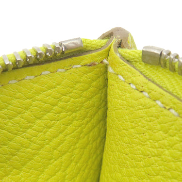 エルメス HERMES トゥッティ フルッティ ライム×カノピ シェーブル コインケース シルバー金具 黄色 緑 レモン フルーツモチーフ