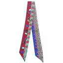 エルメス HERMES ツイリー ボルドー×ブルー×マルチカラー シルク スカーフ 【PARURES DES MAHARAJAS/マハラジャの装身具 デタイユ】