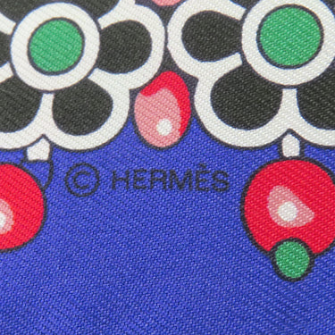 エルメス HERMES ツイリー ボルドー×ブルー×マルチカラー シルク スカーフ 【PARURES DES MAHARAJAS/マハラジャの装身具 デタイユ】