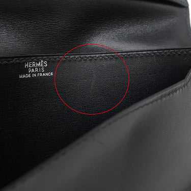 エルメス HERMES オオサカ ブラック ボックスカーフ 長財布 黒 二つ折り財布