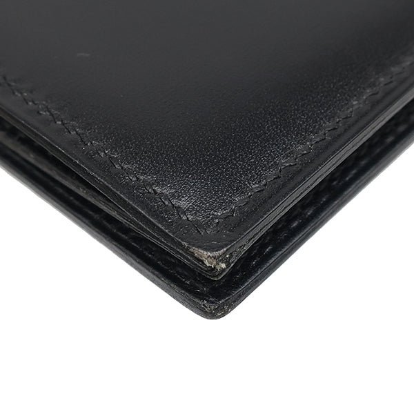 エルメス HERMES オオサカ ブラック ボックスカーフ 長財布 黒