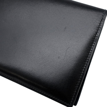 エルメス HERMES オオサカ ブラック ボックスカーフ 長財布 黒 二つ折り財布