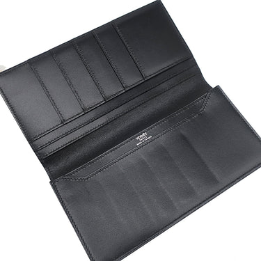 エルメス HERMES オオサカ ブラック ボックスカーフ 長財布 黒 二つ折り財布