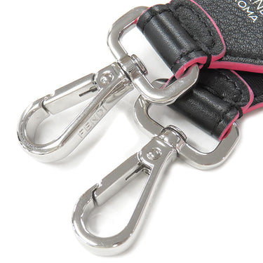 フェンディ FENDI FFロゴ ブラック×マルチカラー レザー ショルダーストラップ シルバー金具 スパンコール ビーズ