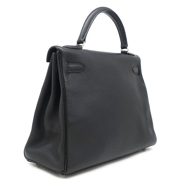 エルメス HERMES ケリー32 内縫い ブラック トリヨンクレマンス 2WAYバッグ シルバー金具 黒 ショルダー