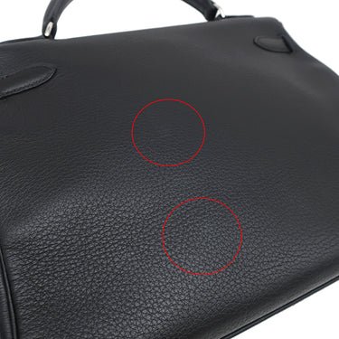 エルメス HERMES ケリー32 内縫い ブラック トリヨンクレマンス 2WAYバッグ シルバー金具 黒 ショルダー