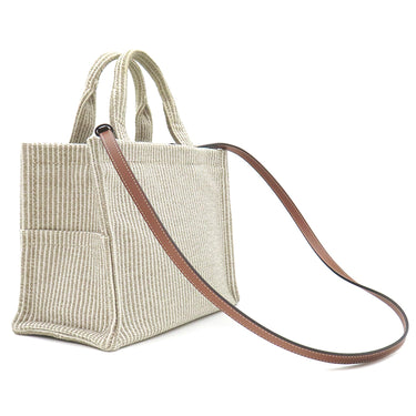 セリーヌ CELINE スモール カバ タイス ベージュ レザー テキスタイル 2WAYバッグ ゴールド金具 ショルダー