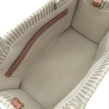 セリーヌ CELINE スモール カバ タイス ベージュ レザー テキスタイル 2WAYバッグ ゴールド金具 ショルダー