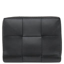 ボッテガヴェネタ BOTTEGA VENETA カセット コンパクトウォレット ブラック カーフ 二つ折り財布 シルバー金具 黒