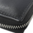 ボッテガヴェネタ BOTTEGA VENETA カセット コンパクトウォレット ブラック カーフ 二つ折り財布 シルバー金具 黒