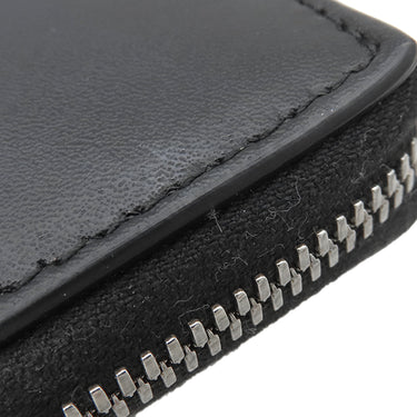 ボッテガヴェネタ BOTTEGA VENETA カセット コンパクトウォレット ブラック カーフ 二つ折り財布 シルバー金具 黒