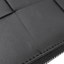 ボッテガヴェネタ BOTTEGA VENETA カセット コンパクトウォレット ブラック カーフ 二つ折り財布 シルバー金具 黒