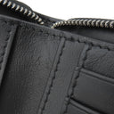 ボッテガヴェネタ BOTTEGA VENETA カセット コンパクトウォレット ブラック カーフ 二つ折り財布 シルバー金具 黒