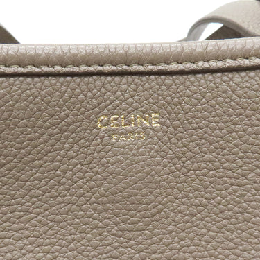 セリーヌ CELINE スモール フォールド カバ 194073 グレージュ系 レザー 2WAYバッグ ゴールド金具 グレー ベージュ ハンドバッグ ショルダー