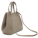 セリーヌ CELINE スモール フォールド カバ 194073 グレージュ系 レザー 2WAYバッグ ゴールド金具 グレー ベージュ ハンドバッグ ショルダー