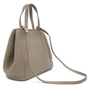 セリーヌ CELINE スモール フォールド カバ 194073 グレージュ系 レザー 2WAYバッグ ゴールド金具 グレー ベージュ ハンドバッグ ショルダー