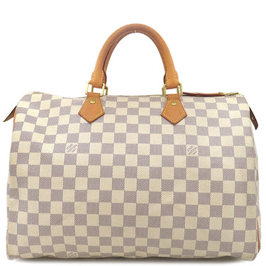ルイヴィトン LOUIS VUITTON スピーディ35 N41369 ダミエアズール ダミエアズールキャンバス ボストンバッグ ゴールド金具 白 グレー
