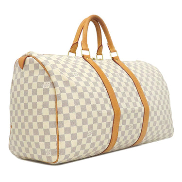 ルイヴィトン LOUIS VUITTON キーポル50 N41430 ダミエアズール ダミエアズールキャンバス ボストンバッグ ゴールド金具 白 グレー