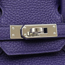 エルメス HERMES バーキン25 ヴェルソ ブルーアンクル×オレンジ トゴ ハンドバッグ シルバー金具 青 オレンジ