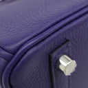 エルメス HERMES バーキン25 ヴェルソ ブルーアンクル×オレンジ トゴ ハンドバッグ シルバー金具 青 オレンジ