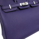 エルメス HERMES バーキン25 ヴェルソ ブルーアンクル×オレンジ トゴ ハンドバッグ シルバー金具 青 オレンジ