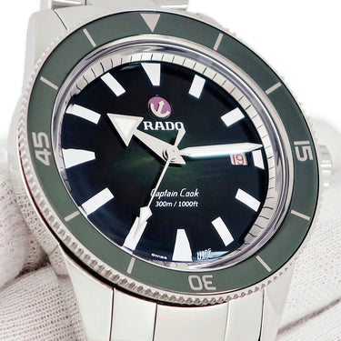 腕時計 ラドー RADO キャプテン クック オートマティック R32105313 自動巻き メンズ デイト 逆回転防止ベゼル グリーン 緑