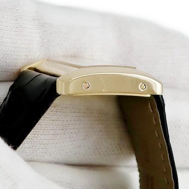 腕時計 カルティエ Cartier ミニタンク ディヴァン W6300356 クオーツ レディース K18YG無垢 角型 ローマン 青針