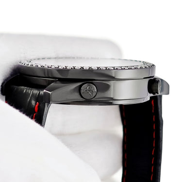 腕時計 ジェイコブ JACOB 5タイムゾーン スカル リミテッド JC-SKULL9D クオーツ メンズ 純正ダイヤ 骸骨 ドクロ GMT 限定