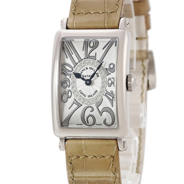 腕時計 フランクミュラー FRANCK MULLER ロングアイランド レリーフ 902QZCD1RREL OG クオーツ レディース K18WG無垢 純正ダイヤ 限定