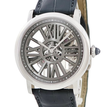 腕時計 カルティエ Cartier ロトンド ドゥ カルティエ WHRO0052 自動巻き メンズ メーカーOH済 プラチナ無垢 スケルトン 限定15本