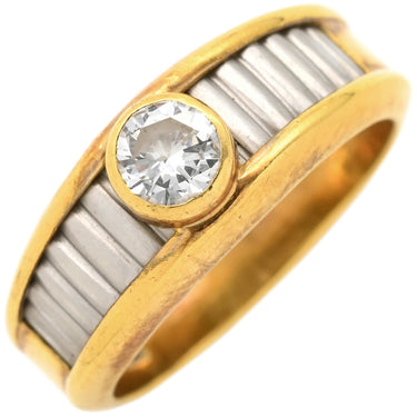 ノンブランド NON BRAND ダイヤリング イエローゴールド×プラチナシルバー K18YG Pt900 ダイヤモンド リング 指輪 Pt900 イエローゴールド プラチナ コンビ 1P 1粒ダイヤ 11号