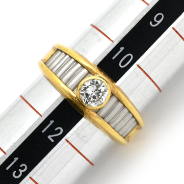 ノンブランド NON BRAND ダイヤリング イエローゴールド×プラチナシルバー K18YG Pt900 ダイヤモンド リング 指輪 Pt900 イエローゴールド プラチナ コンビ 1P 1粒ダイヤ 11号