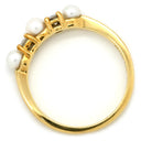 ティファニー Tiffany & Co イエローゴールド K18YG ダイヤモンド パール リング 指輪 T&Co. Au750 18K 18金 2P 2石 2粒 ダイヤ ベビーパール 真珠 10号