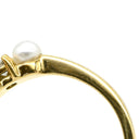 ティファニー Tiffany & Co イエローゴールド K18YG ダイヤモンド パール リング 指輪 T&Co. Au750 18K 18金 2P 2石 2粒 ダイヤ ベビーパール 真珠 10号