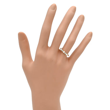 ティファニー Tiffany & Co イエローゴールド K18YG ダイヤモンド パール リング 指輪 T&Co. Au750 18K 18金 2P 2石 2粒 ダイヤ ベビーパール 真珠 10号