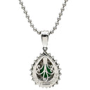 ノンブランド NON BRAND エメラルド ダイヤ ペンダント エメラルドグリーン×プラチナシルバー Pt900 エメラルド ダイヤモンド Pt850(チェーン) ネックレス 緑 パヴェダイヤ ドロップ しずく型 プラチナム