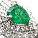 ノンブランド NON BRAND エメラルド ダイヤ ペンダント エメラルドグリーン×プラチナシルバー Pt900 エメラルド ダイヤモンド Pt850(チェーン) ネックレス 緑 パヴェダイヤ ドロップ しずく型 プラチナム