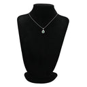 ノンブランド NON BRAND エメラルド ダイヤ ペンダント エメラルドグリーン×プラチナシルバー Pt900 エメラルド ダイヤモンド Pt850(チェーン) ネックレス 緑 パヴェダイヤ ドロップ しずく型 プラチナム