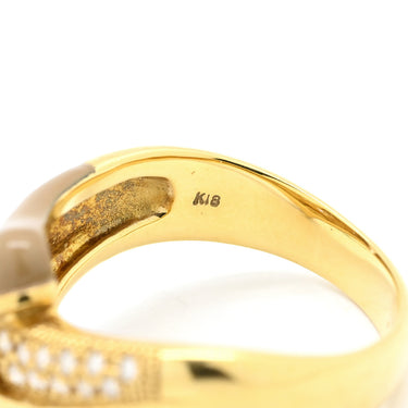 ノンブランド NON BRAND 漆 ダイヤリング イエローゴールド K18YG ダイヤモンド 漆 リング 指輪 レッド 赤 茶 20.5号