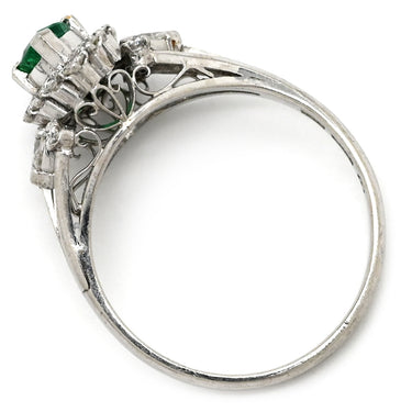 ノンブランド NON BRAND エメラルド ダイヤ リング プラチナシルバー Pt900 エメラルド ダイヤモンド リング 指輪 グリーン 緑 マーキスカット PM900 11号