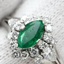 ノンブランド NON BRAND エメラルド ダイヤ リング プラチナシルバー Pt900 エメラルド ダイヤモンド リング 指輪 グリーン 緑 マーキスカット PM900 11号