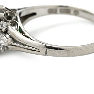 ノンブランド NON BRAND エメラルド ダイヤ リング プラチナシルバー Pt900 エメラルド ダイヤモンド リング 指輪 グリーン 緑 マーキスカット PM900 11号