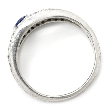 ノンブランド NON BRAND ブルーサファイア ダイヤリング プラチナシルバー Pt900 サファイア ダイヤモンド リング 指輪 青 10号