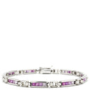 ジュネ Jeunet ホワイトゴールド×ピンク K18WG ピンクサファイア ホワイトサファイア ブレスレット Au750 18K 18金 ピンクサファイア ホワイトサファイア プリンセスカット