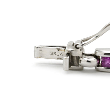 ジュネ Jeunet ホワイトゴールド×ピンク K18WG ピンクサファイア ホワイトサファイア ブレスレット Au750 18K 18金 ピンクサファイア ホワイトサファイア プリンセスカット