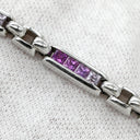 ジュネ Jeunet ホワイトゴールド×ピンク K18WG ピンクサファイア ホワイトサファイア ブレスレット Au750 18K 18金 ピンクサファイア ホワイトサファイア プリンセスカット