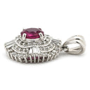 ノンブランド NON BRAND ルビー ダイヤ レッド×プラチナシルバー Pt900 ダイヤモンド ルビー ペンダントトップ ネックレストップ パヴェダイヤ オーバル プラチナム