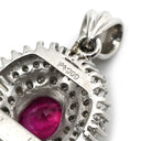 ノンブランド NON BRAND ルビー ダイヤ レッド×プラチナシルバー Pt900 ダイヤモンド ルビー ペンダントトップ ネックレストップ パヴェダイヤ オーバル プラチナム