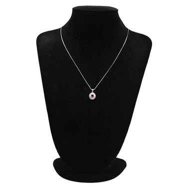 ノンブランド NON BRAND ルビー ダイヤ レッド×プラチナシルバー Pt900 ダイヤモンド ルビー ペンダントトップ ネックレストップ パヴェダイヤ オーバル プラチナム